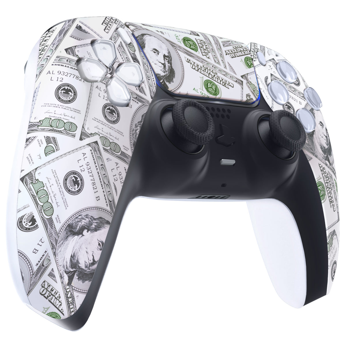 eXtremeRate Replacement Front Housing Shell with Touchpad Compatible with PS5 Controller BDM-010/020/030/040/050 - The $100 Cash Money