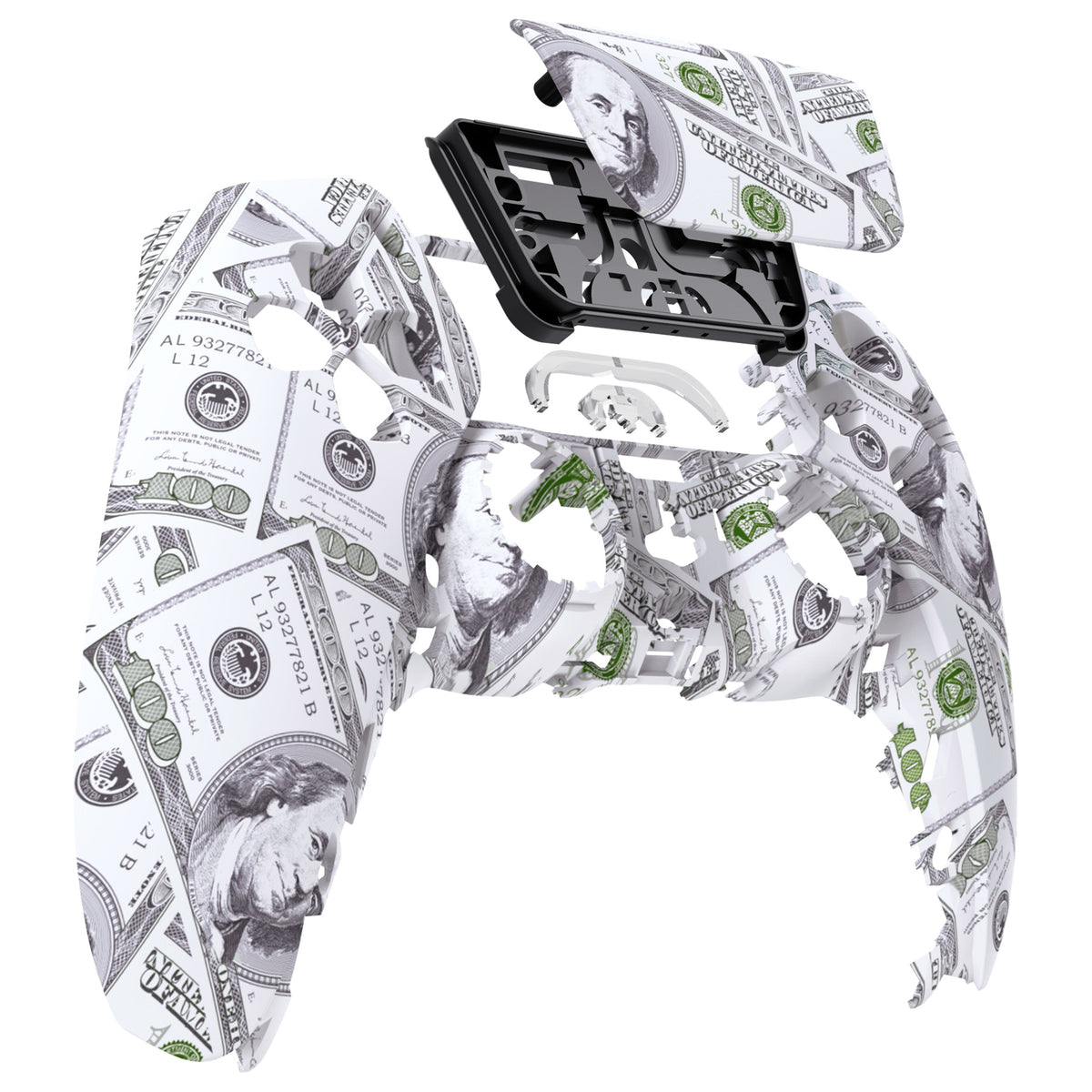 eXtremeRate Replacement Front Housing Shell with Touchpad Compatible with PS5 Controller BDM-010/020/030/040/050 - The $100 Cash Money