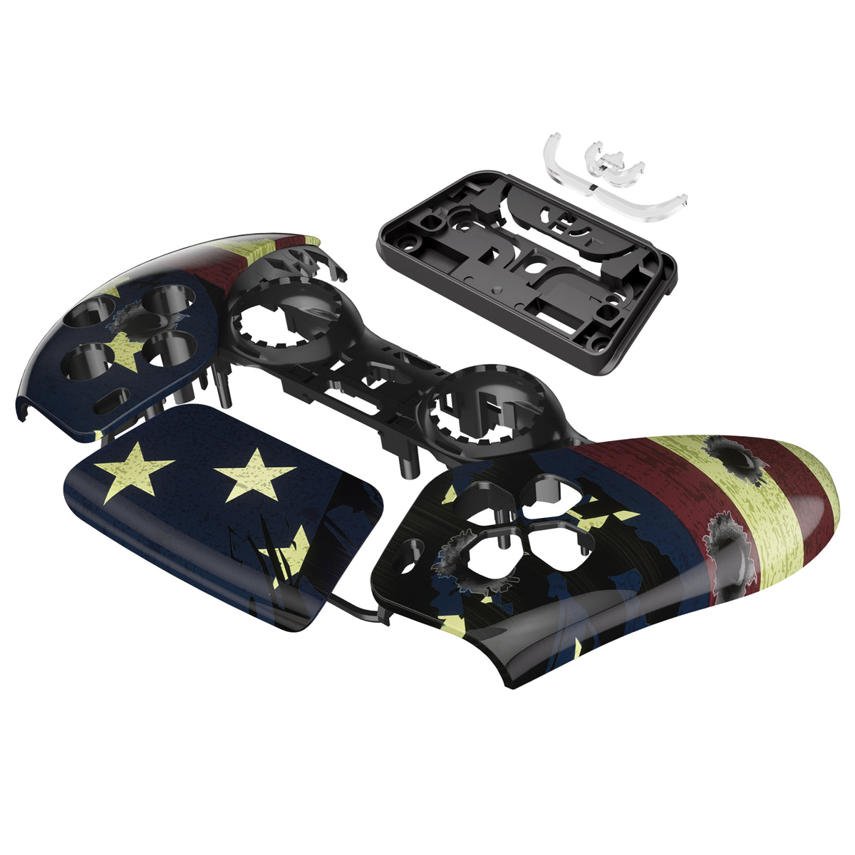 eXtremeRate Replacement Front Housing Shell with Touchpad Compatible with PS5 Controller BDM-010/020/030/040/050 - US Flag The Stars & Stripes