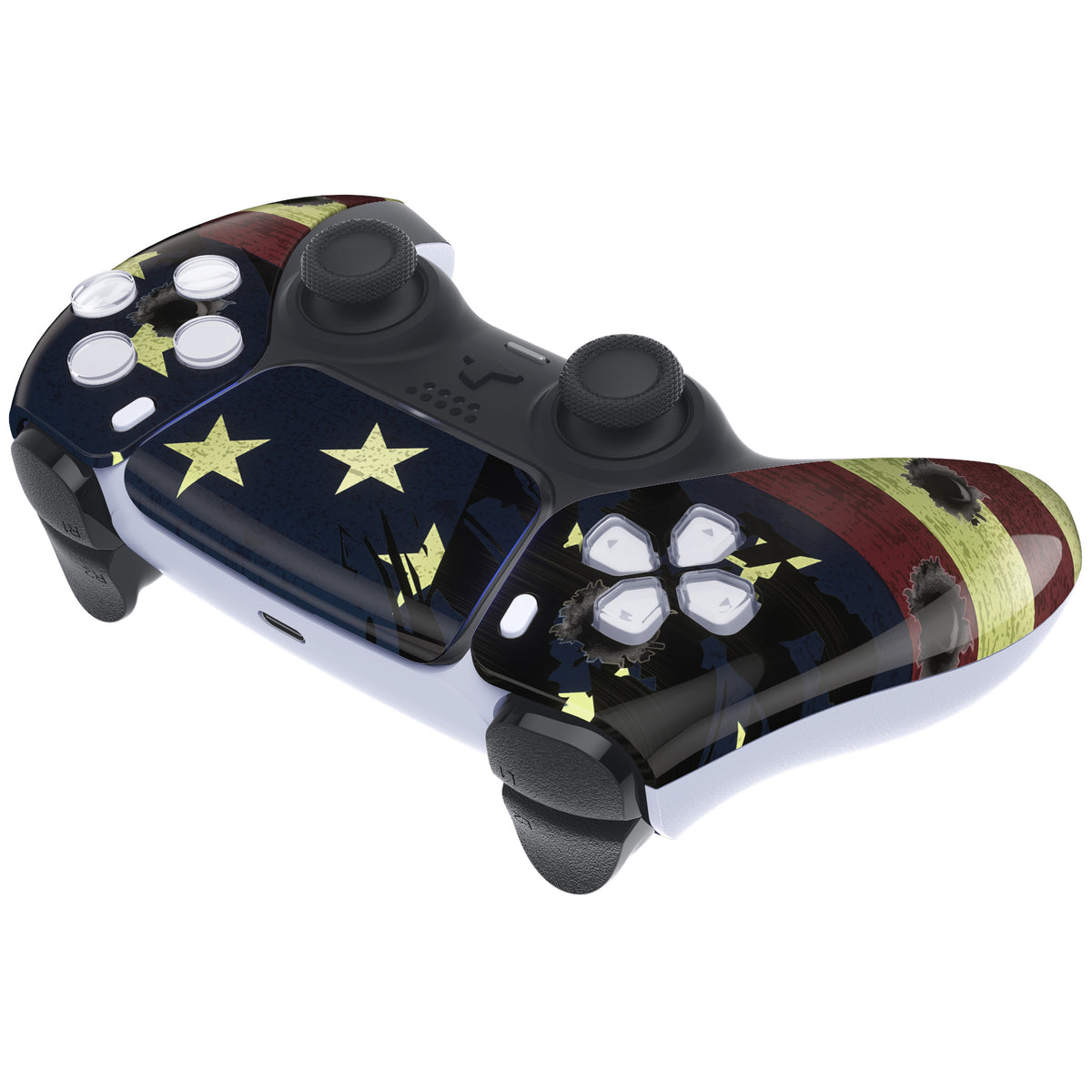 eXtremeRate Replacement Front Housing Shell with Touchpad Compatible with PS5 Controller BDM-010/020/030/040/050 - US Flag The Stars & Stripes