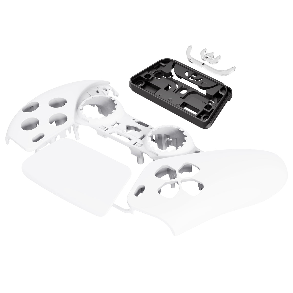 eXtremeRate Replacement Front Housing Shell with Touchpad Compatible with PS5 Controller BDM-010/020/030/040/050/060 - White