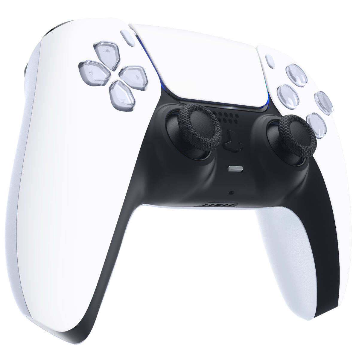 eXtremeRate Replacement Front Housing Shell with Touchpad Compatible with PS5 Controller BDM-010/020/030/040/050/060 - White