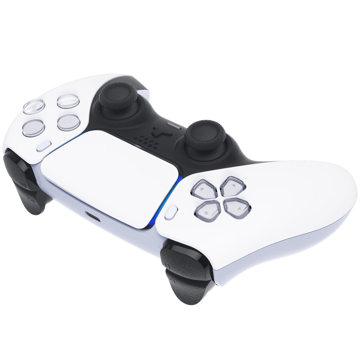 eXtremeRate Replacement Front Housing Shell with Touchpad Compatible with PS5 Controller BDM-010/020/030/040/050/060 - White