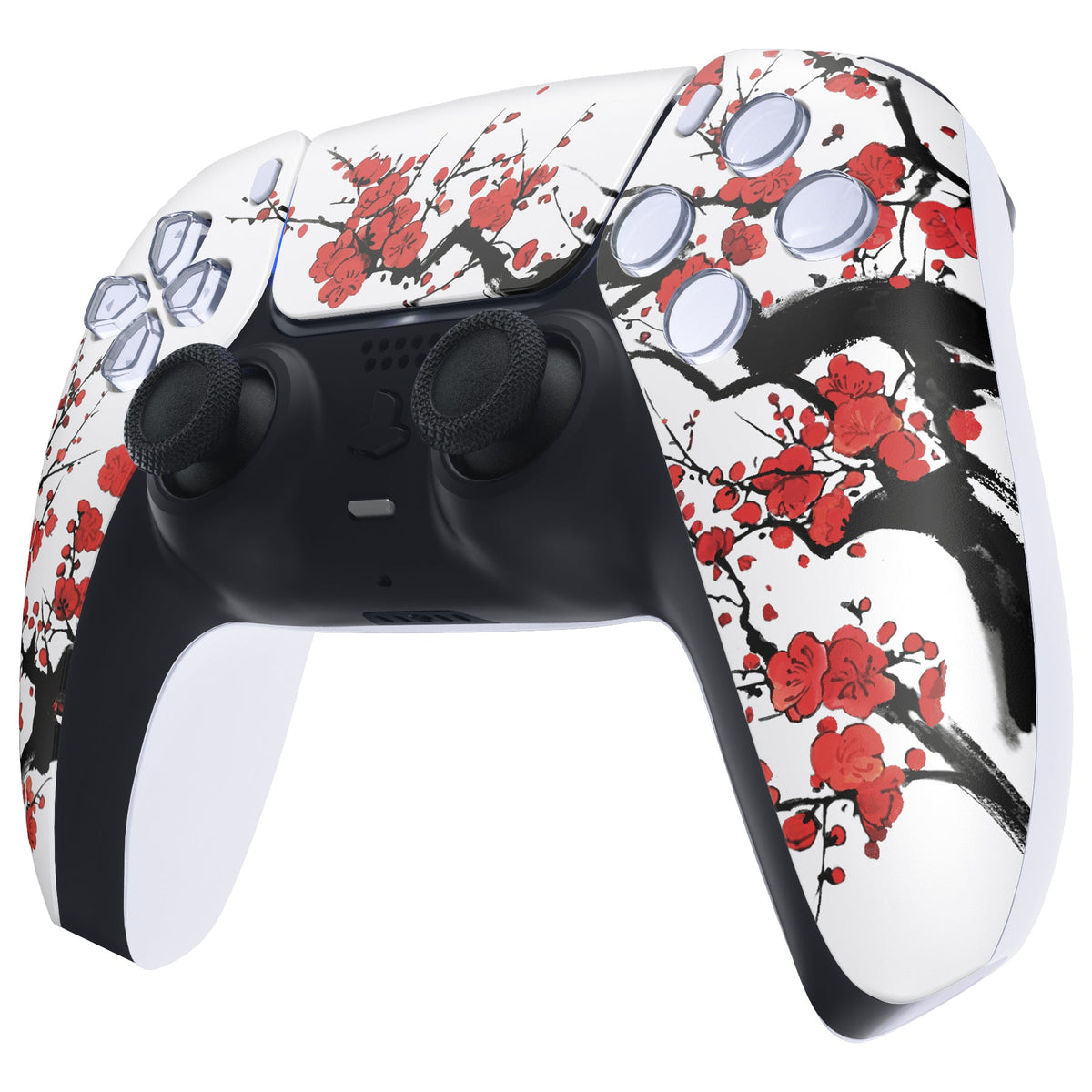 eXtremeRate Replacement Front Housing Shell with Touchpad Compatible with PS5 Controller BDM-010/020/030/040/050 - Winter Blossom eXtremeRate