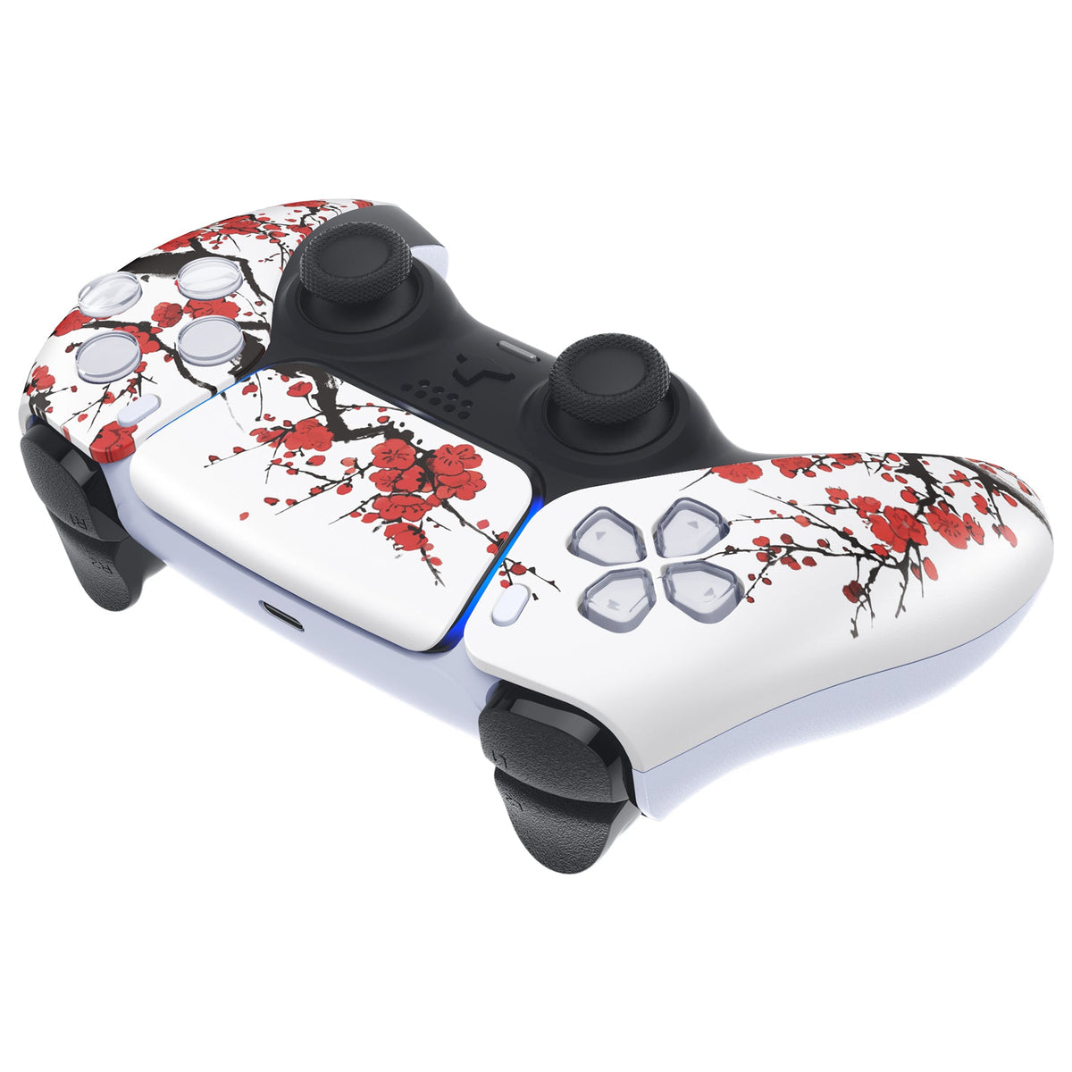eXtremeRate Replacement Front Housing Shell with Touchpad Compatible with PS5 Controller BDM-010/020/030/040/050 - Winter Blossom eXtremeRate