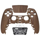 eXtremeRate Replacement Front Housing Shell with Touchpad Compatible with PS5 Controller BDM-010/020/030/040/050/060 - Wood Grain