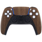 eXtremeRate Replacement Front Housing Shell with Touchpad Compatible with PS5 Controller BDM-010/020/030/040/050/060 - Wood Grain