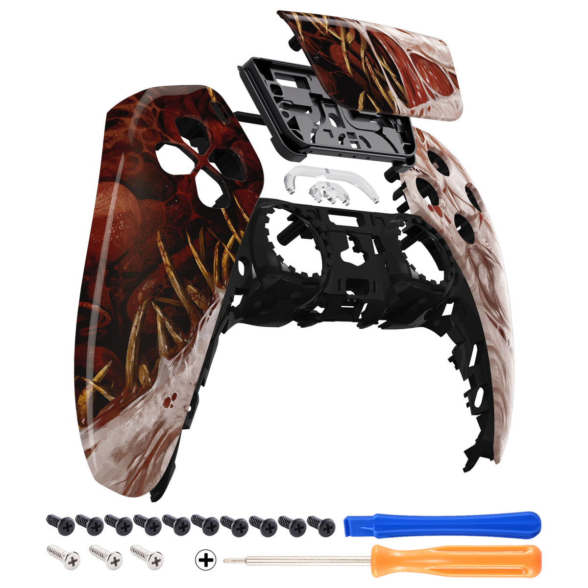 eXtremeRate Replacement Front Housing Shell with Touchpad Compatible with PS5 Controller BDM-010/020/030/040/050 - Xeno Species