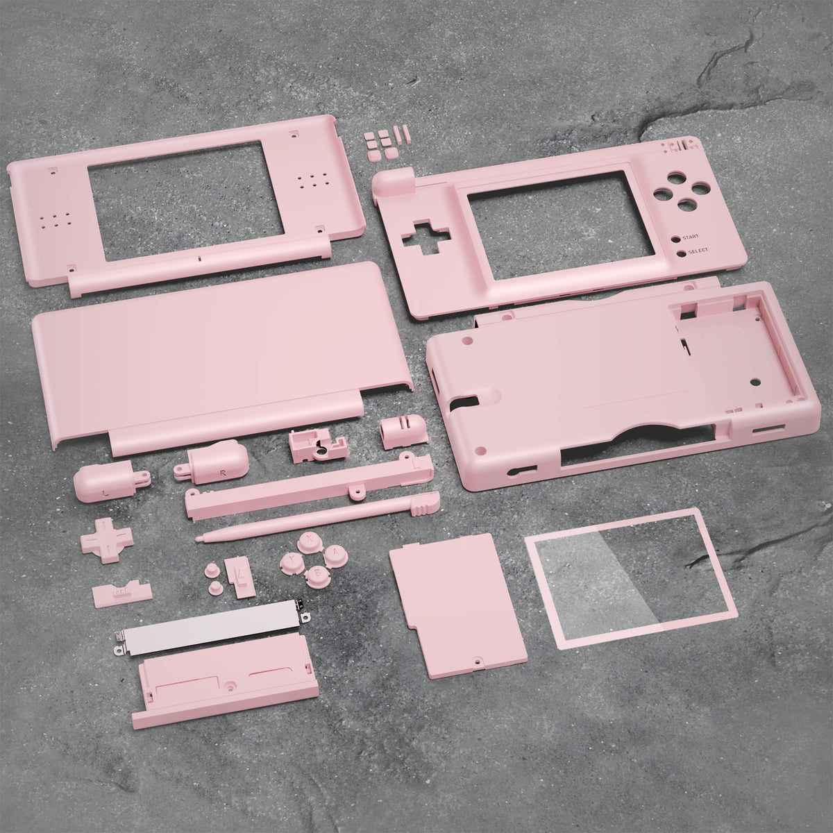 eXtremeRate Replacement Full Housing Shell & Buttons with Screen Lens for Nintendo DS Lite NDSL - Cherry Blossoms Pink