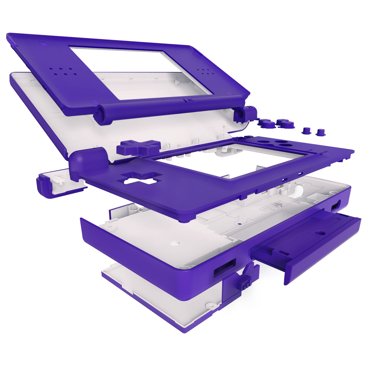 eXtremeRate Replacement Full Housing Shell & Buttons with Screen Lens for Nintendo DS Lite NDSL - Purple