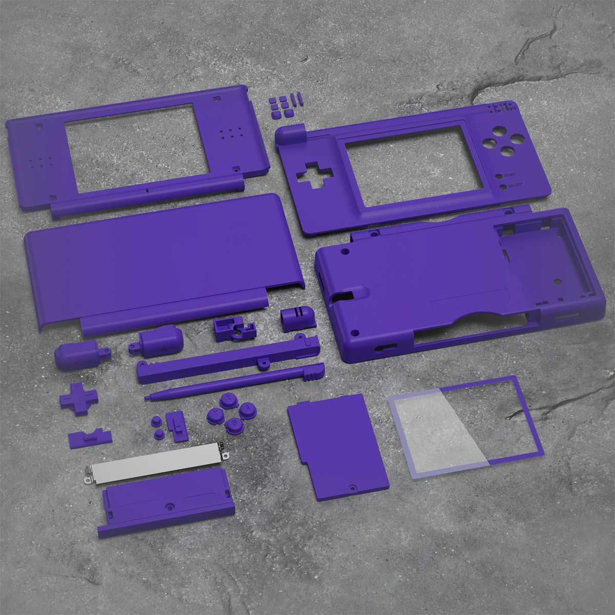 eXtremeRate Replacement Full Housing Shell & Buttons with Screen Lens for Nintendo DS Lite NDSL - Purple