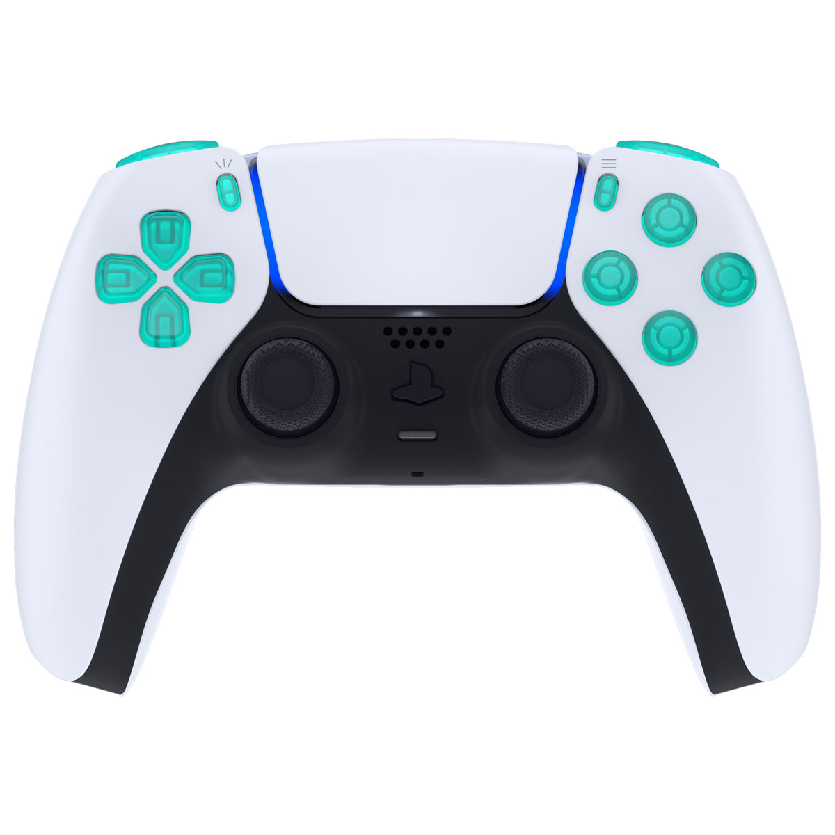 eXtremeRate Replacement Full Set Buttons Compatible with PS5 Controller BDM-010/020 - Emerald Green