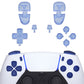 eXtremeRate Replacement Full Set Buttons Compatible with PS5 Controller BDM-030/040/050/060 - Crystal Clear Light Blue