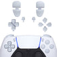eXtremeRate Replacement Full Set Buttons Compatible with PS5 Controller BDM-030/040/050/060 - Original White