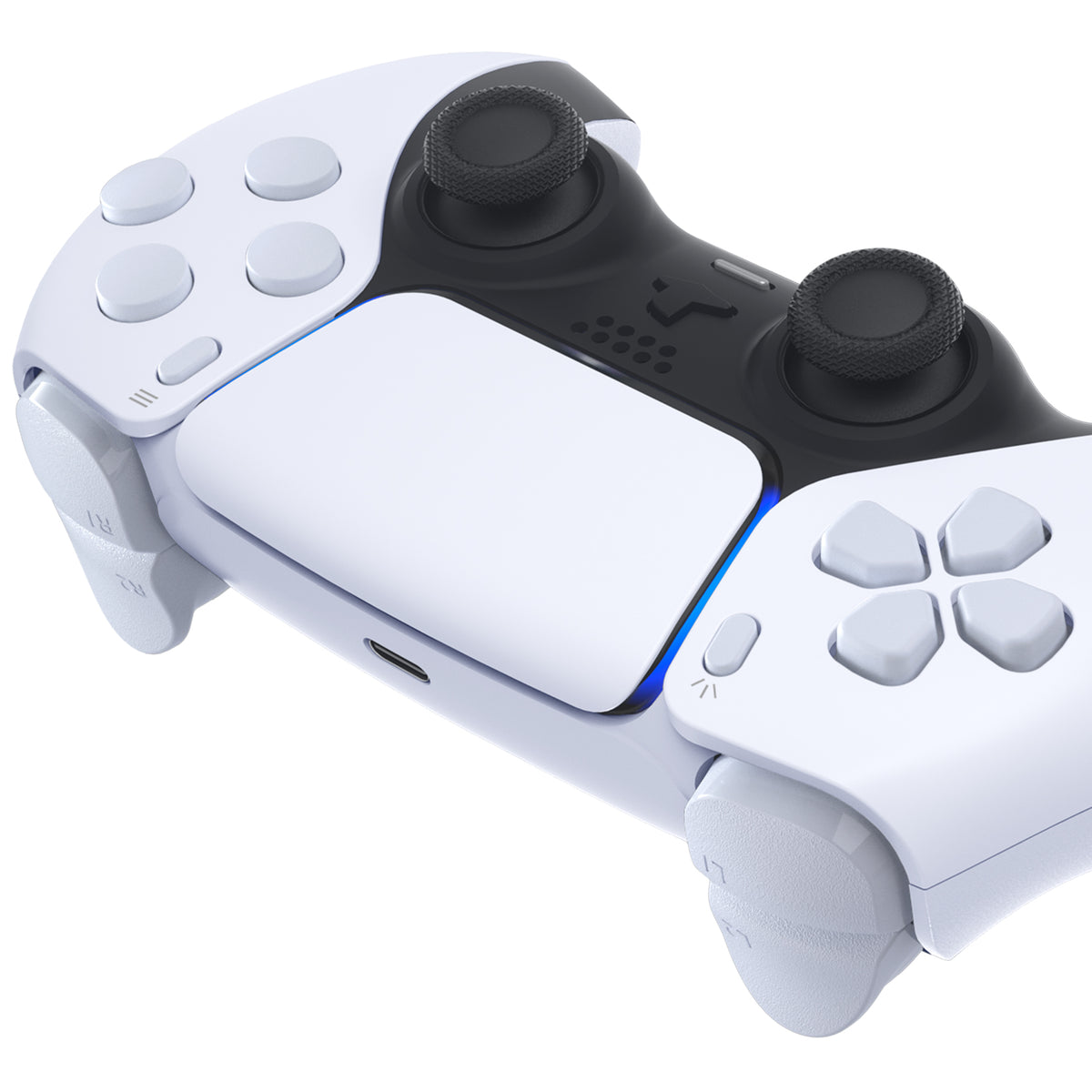eXtremeRate Replacement Full Set Buttons Compatible with PS5 Controller BDM-030/040/050/060 - Original White