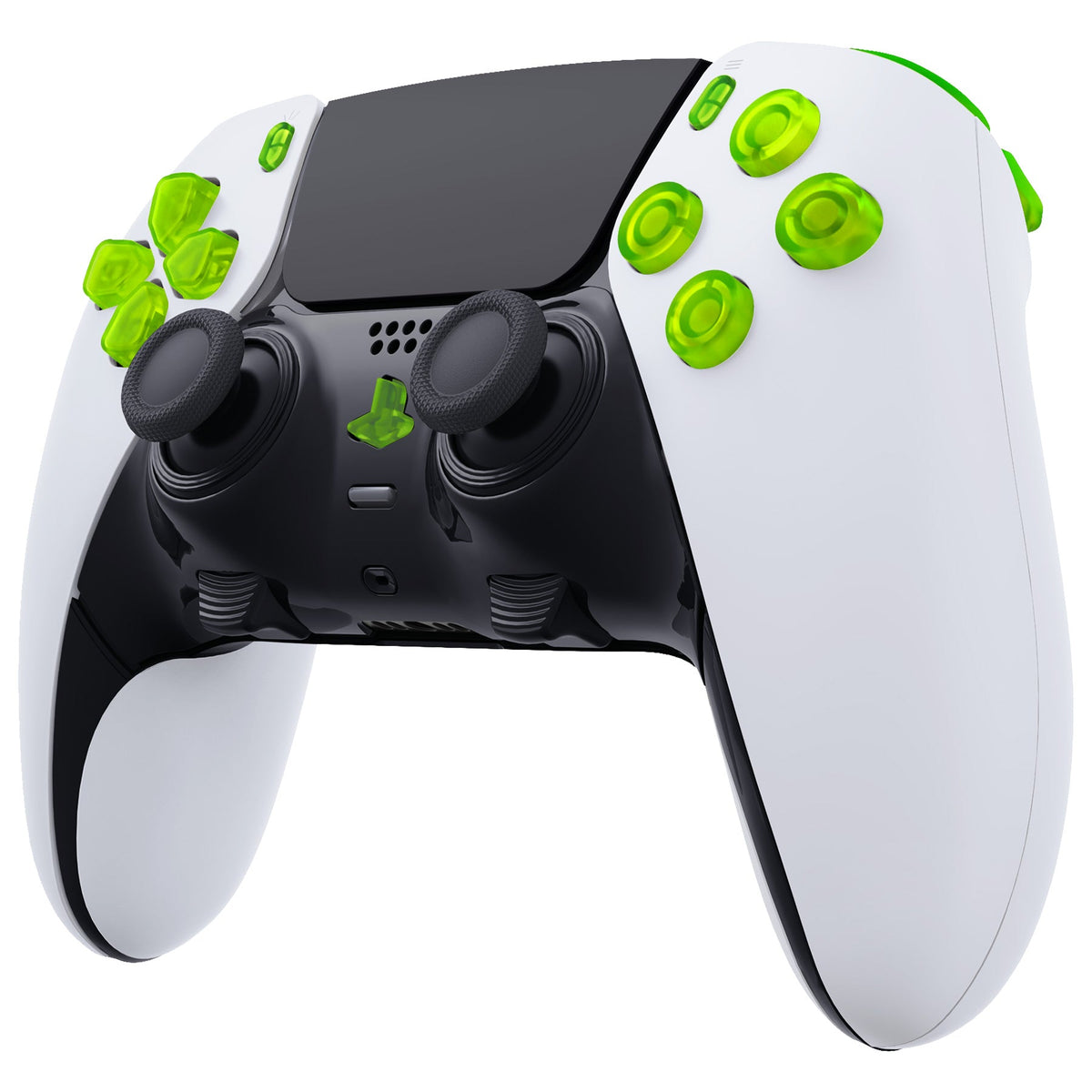 eXtremeRate Replacement Full Set Buttons Compatible with PS5 Edge Controller - Clear Lime Green eXtremeRate
