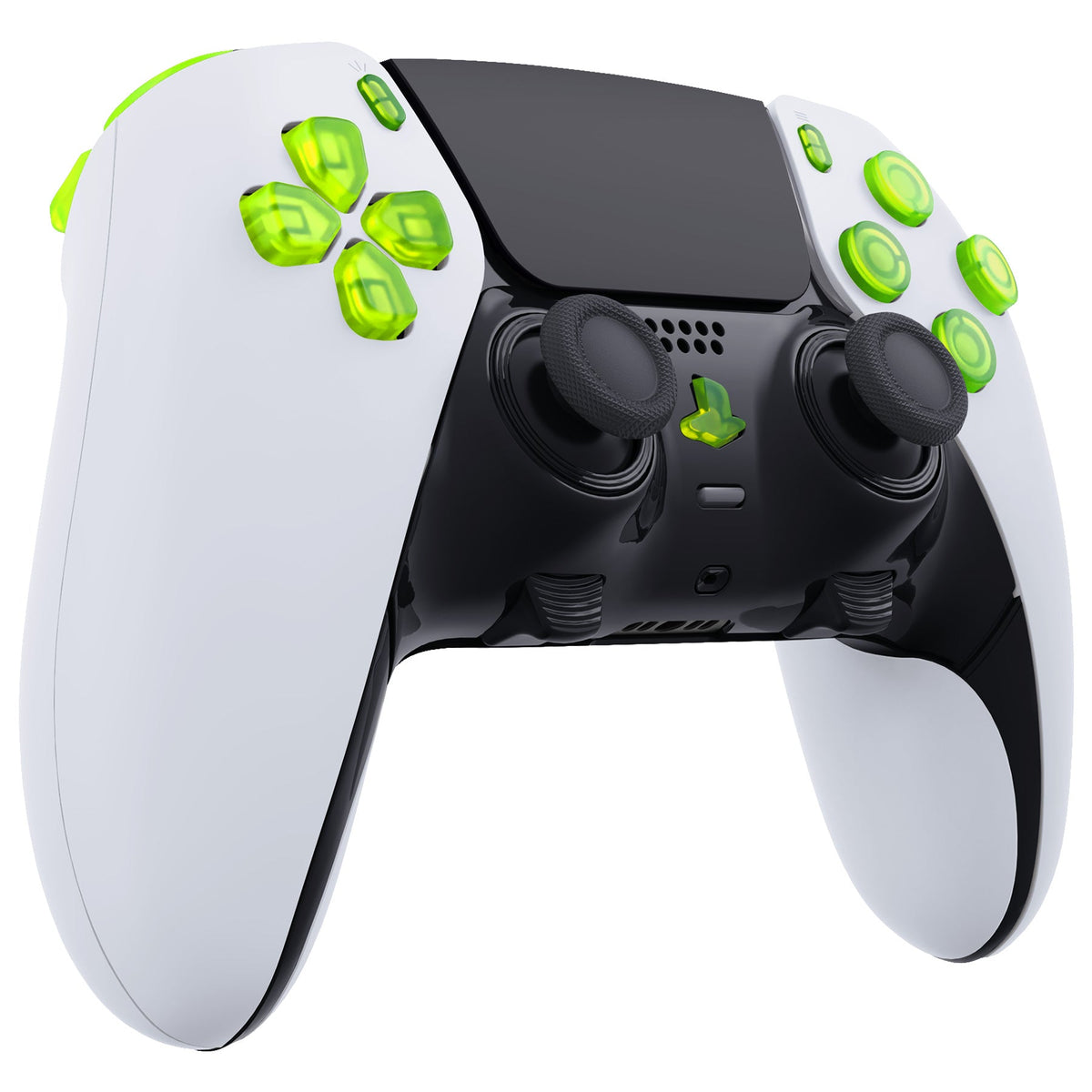 eXtremeRate Replacement Full Set Buttons Compatible with PS5 Edge Controller - Clear Lime Green eXtremeRate