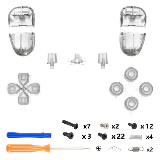 eXtremeRate Replacement Full Set Buttons Compatible with PS5 Edge Controller - Glow in Dark - Green