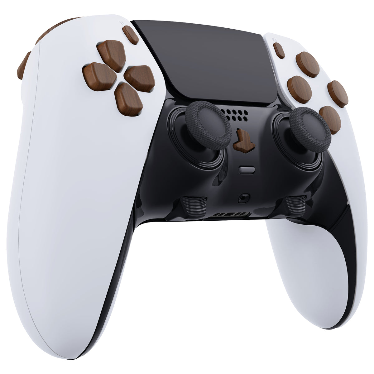 eXtremeRate Replacement Full Set Buttons Compatible with PS5 Edge Controller - Wood Grain