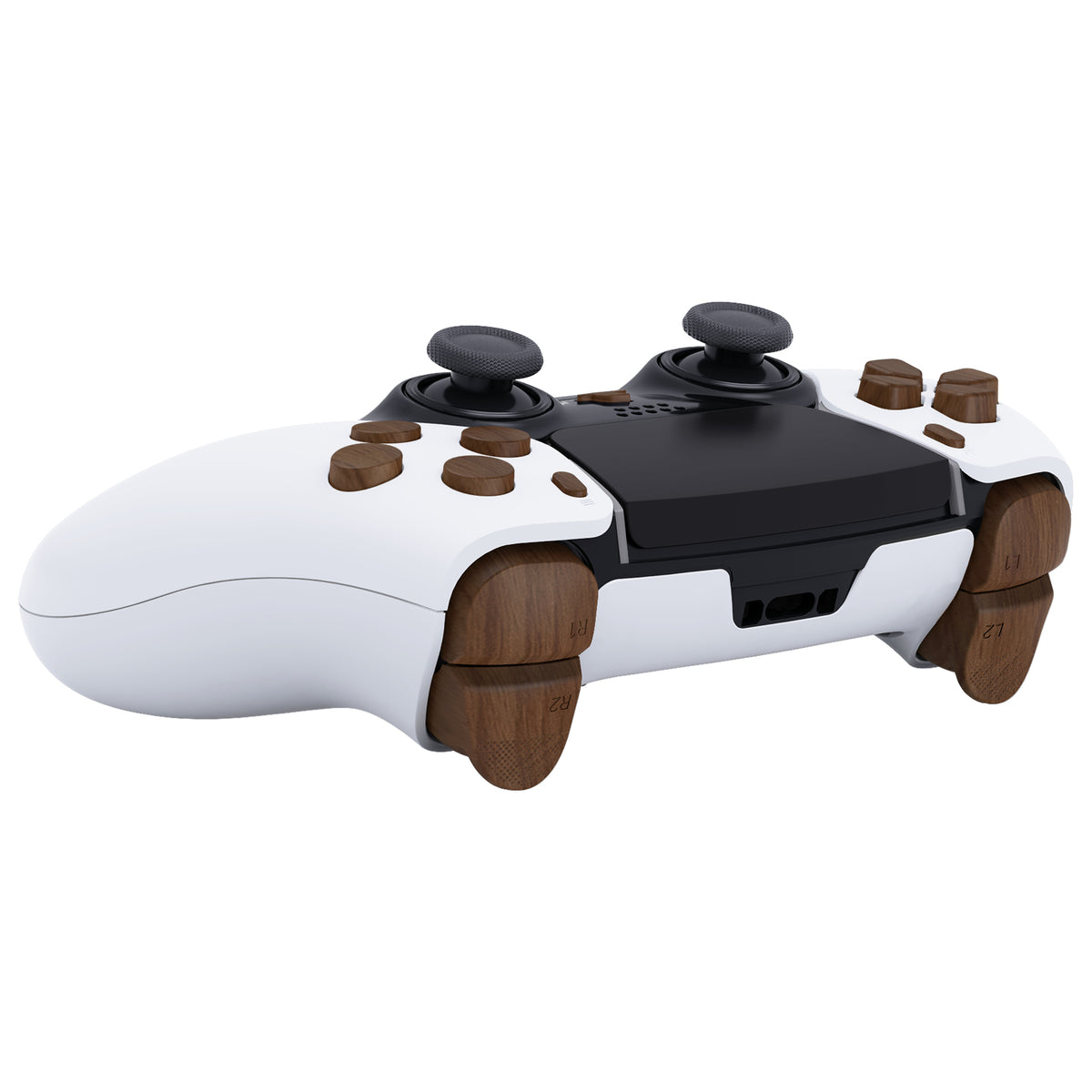 eXtremeRate Replacement Full Set Buttons Compatible with PS5 Edge Controller - Wood Grain