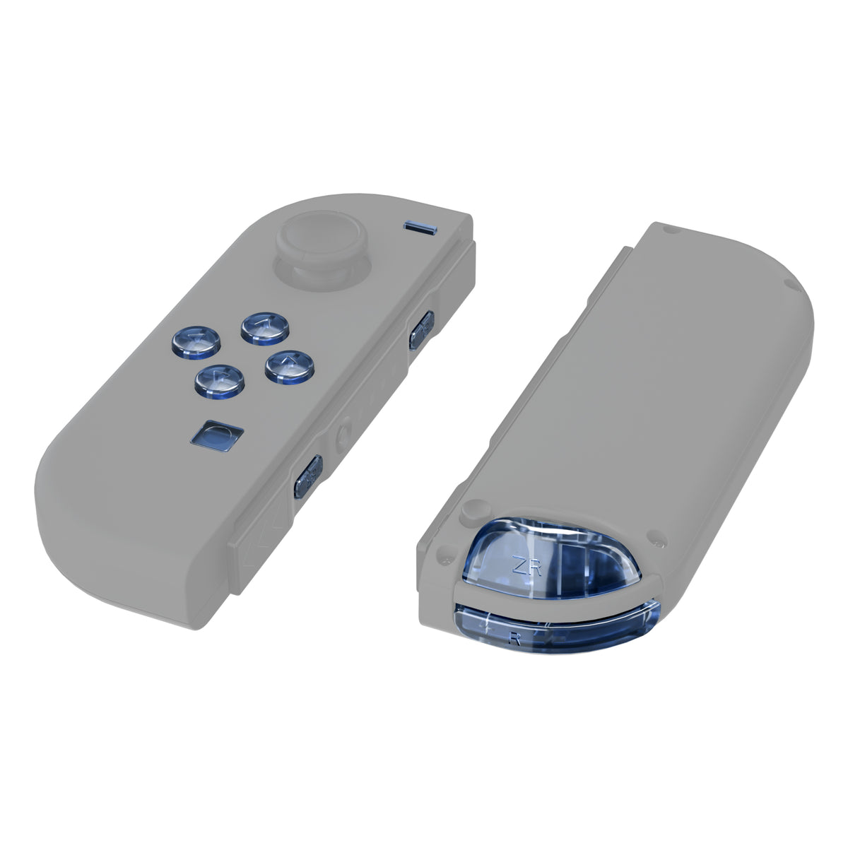 eXtremeRate Replacement Full Set Buttons for Joycon of NS Switch - Crystal Clear Light Blue