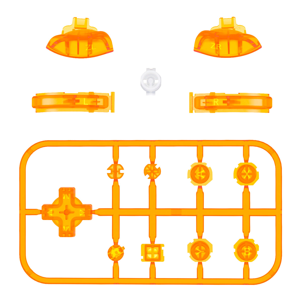 eXtremeRate Replacement Full Set Buttons for NS Switch Lite - Clear Orange