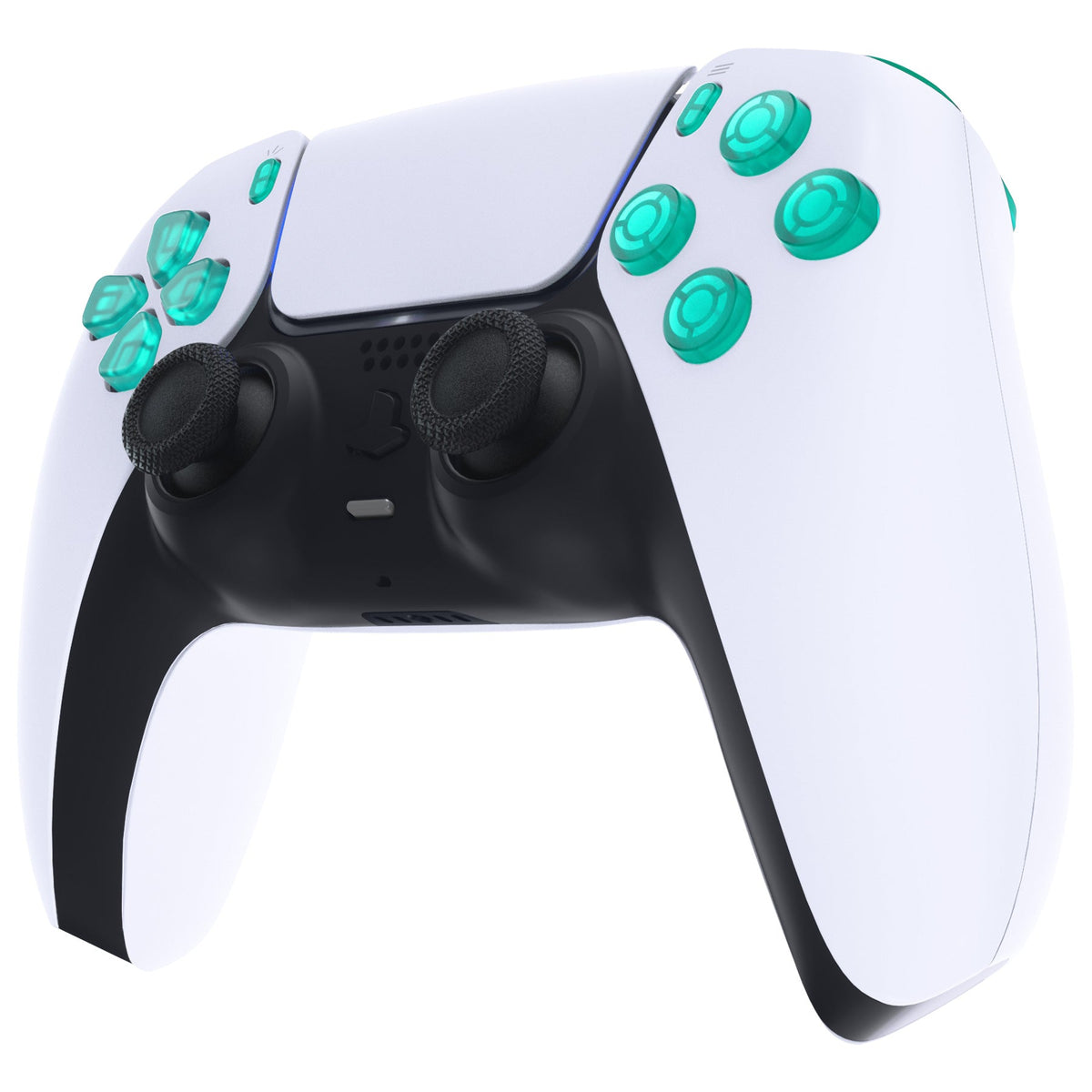 eXtremeRate Replacement Full Set Buttons Compatible with PS5 Controller BDM-030/040/050 - Emerald Green eXtremeRate