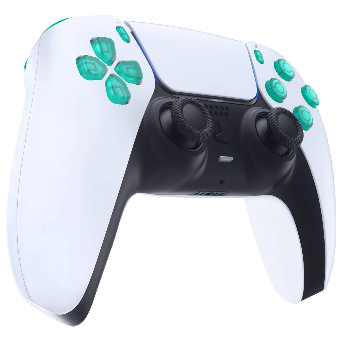 eXtremeRate Replacement Full Set Buttons Compatible with PS5 Controller BDM-030/040/050 - Emerald Green eXtremeRate