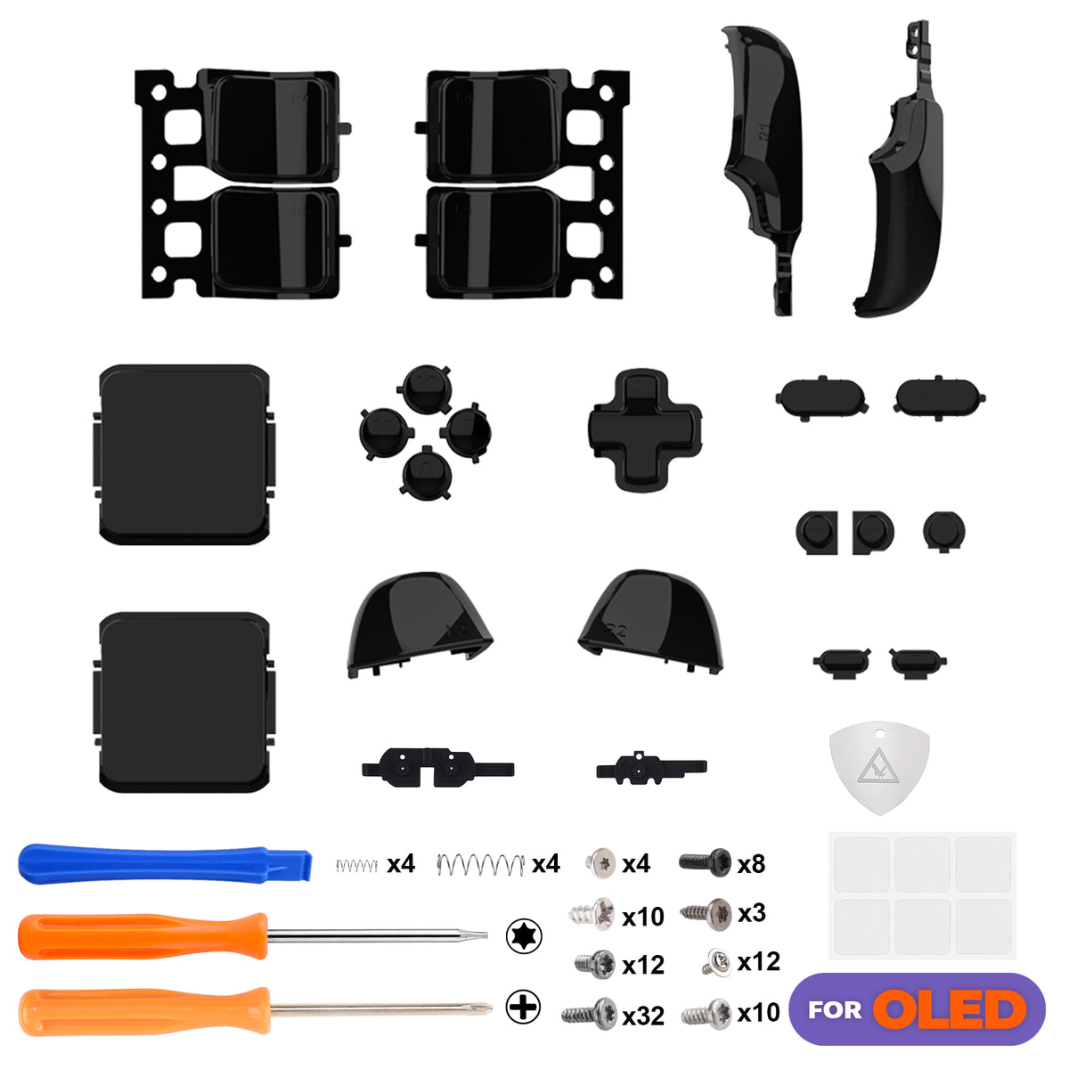 eXtremeRate Replacement Full Set Buttons for Steam Deck OLED - Black