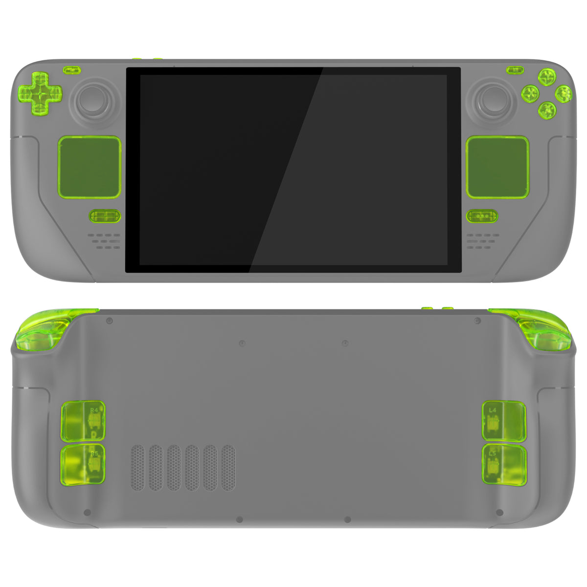 eXtremeRate Replacement Full Set Buttons for Steam Deck OLED - Clear Lime Green