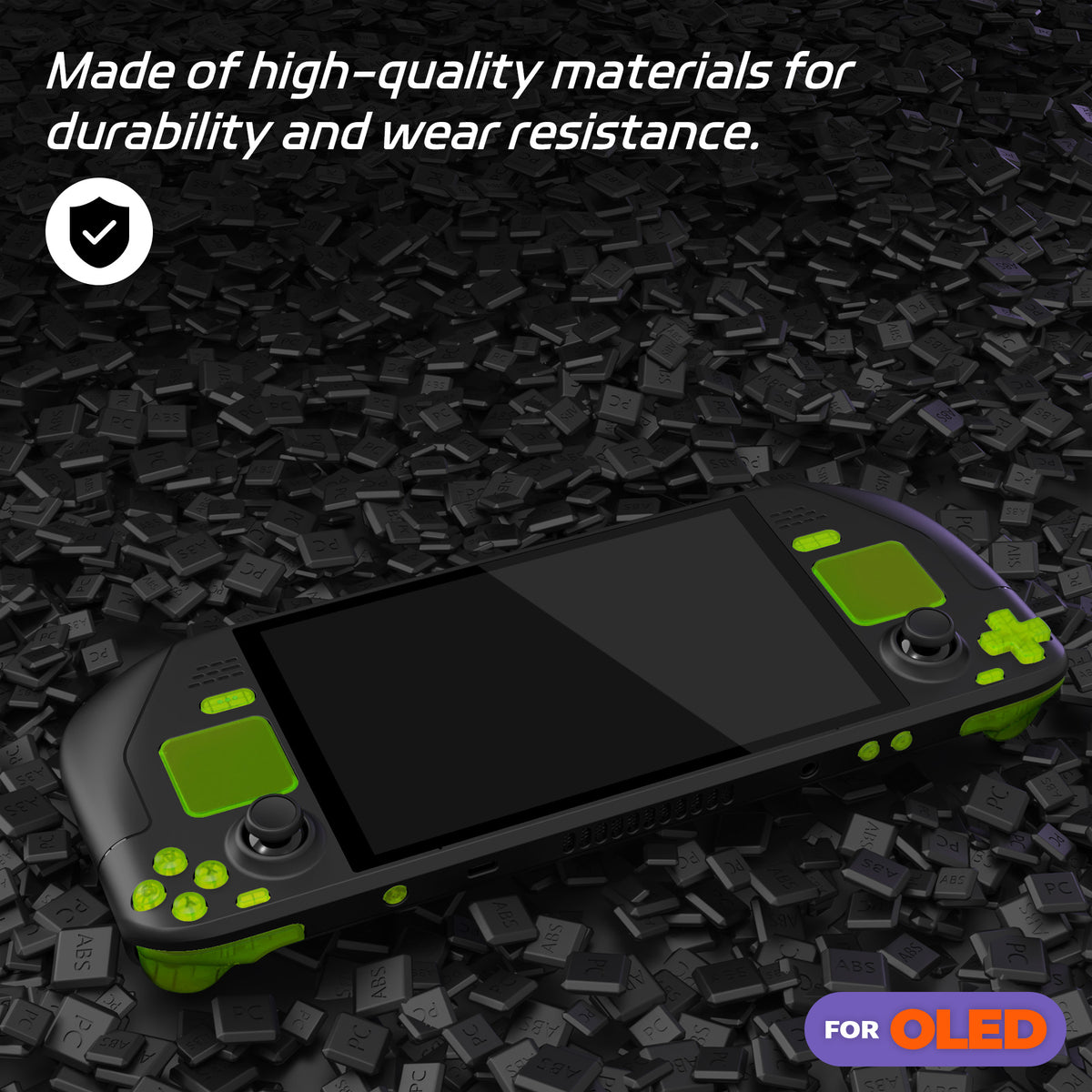 eXtremeRate Replacement Full Set Buttons for Steam Deck OLED - Clear Lime Green