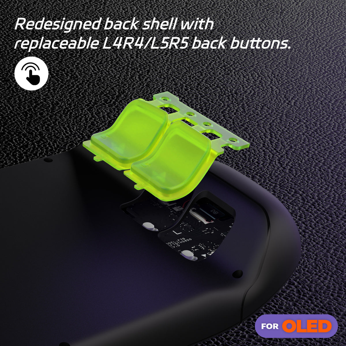 eXtremeRate Replacement Full Set Buttons for Steam Deck OLED - Clear Lime Green