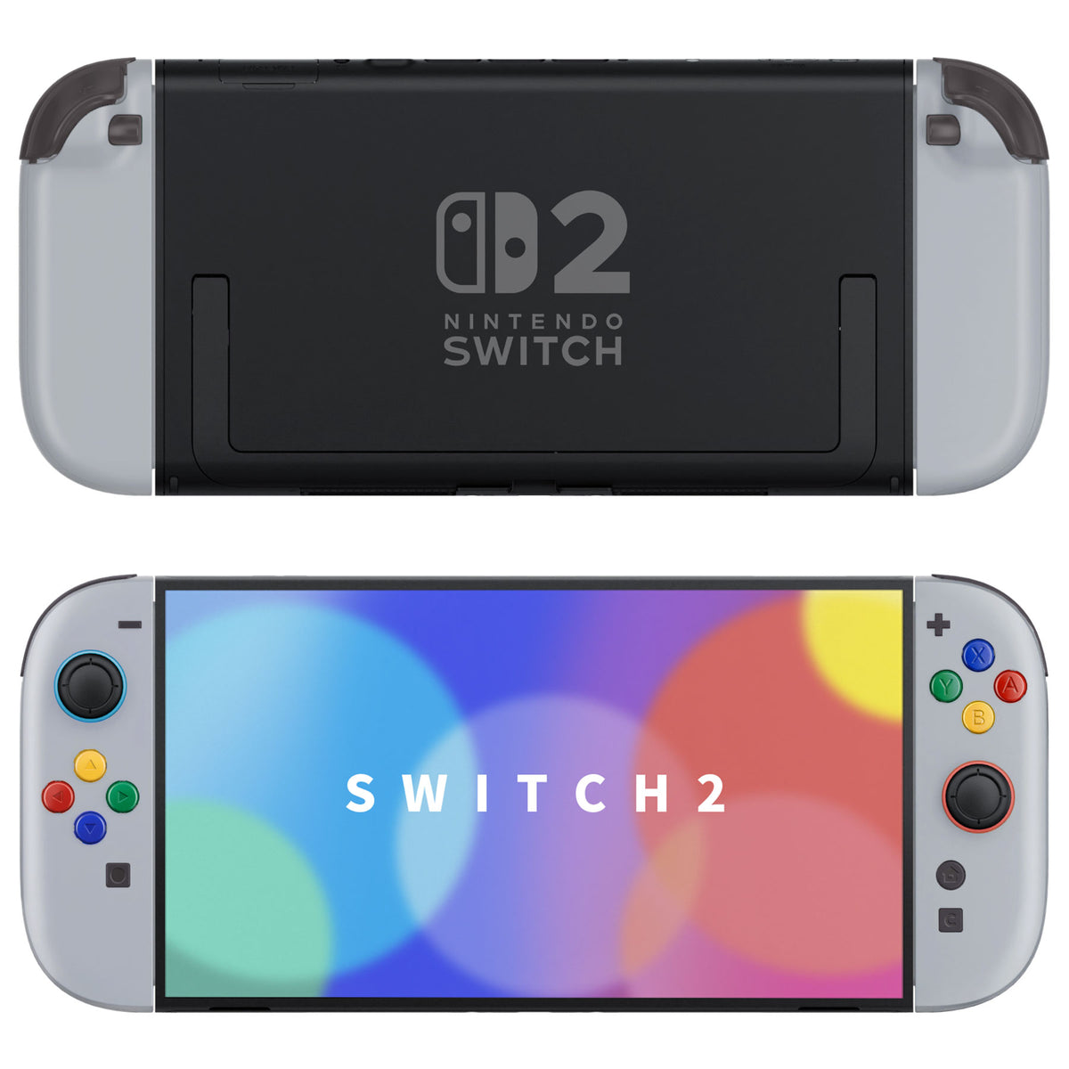 eXtremeRate DIY Replacement Full Set Shell Case with Buttons for Joycon 2 of Nintendo Switch 2 - Deluxe Version - New Hope Gray