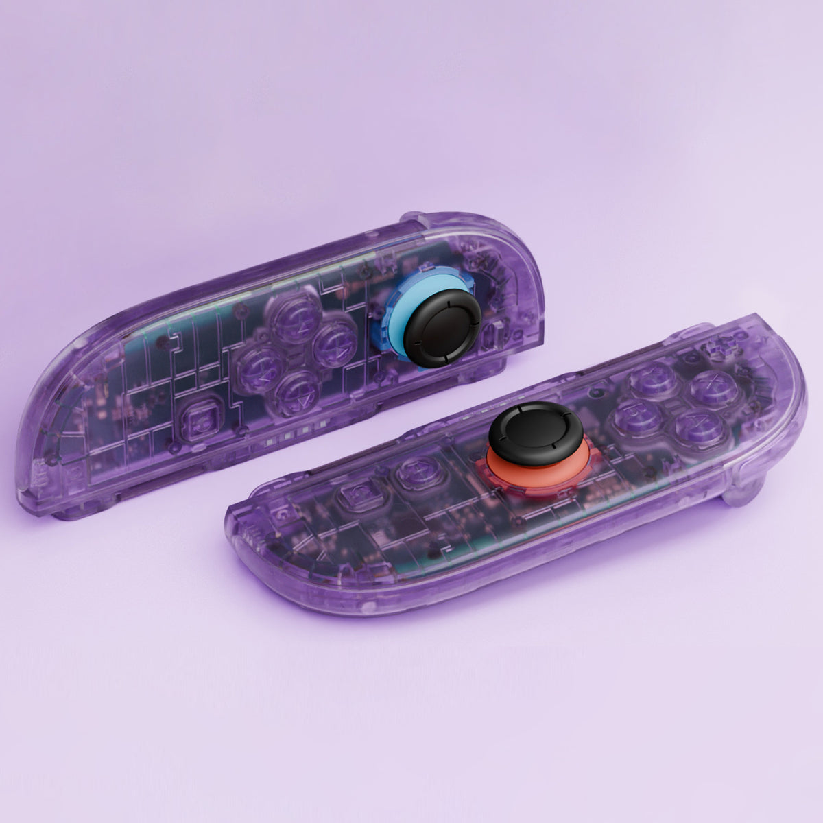 eXtremeRate DIY Replacement Full Set Shell Case with Buttons for Joycon 2 of Nintendo Switch 2 - Deluxe Version - Clear Atomic Purple