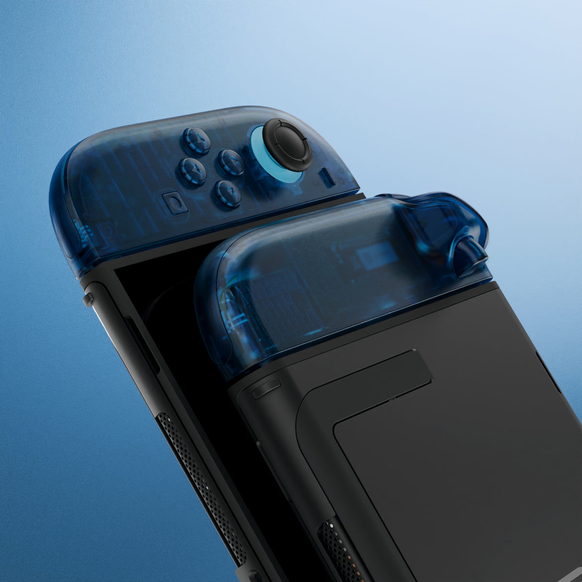 eXtremeRate DIY Replacement Full Set Shell Case with Buttons for Joycon 2 of Nintendo Switch 2 - Deluxe Version - Clear Blue