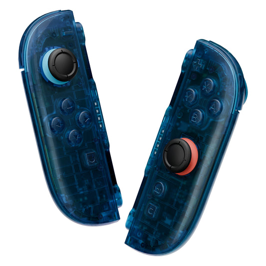 eXtremeRate DIY Replacement Full Set Shell Case with Buttons for Joycon 2 of Nintendo Switch 2 - Deluxe Version - Clear Blue