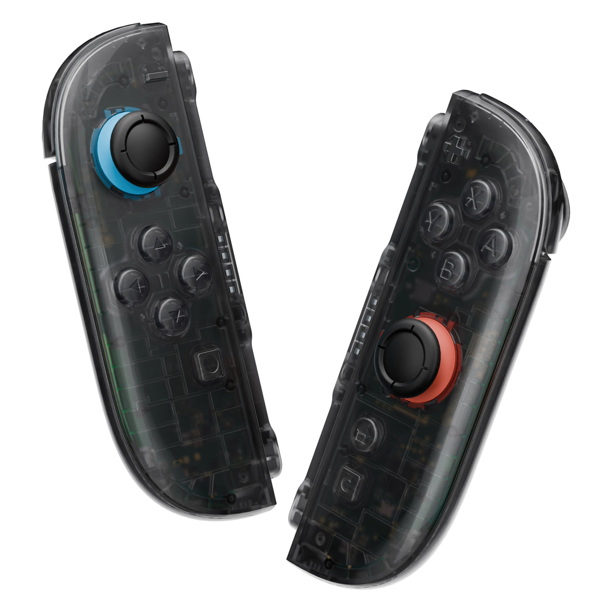eXtremeRate DIY Replacement Full Set Shell Case with Buttons for Joycon 2 of Nintendo Switch 2 - Deluxe Version - Clear Slate Black