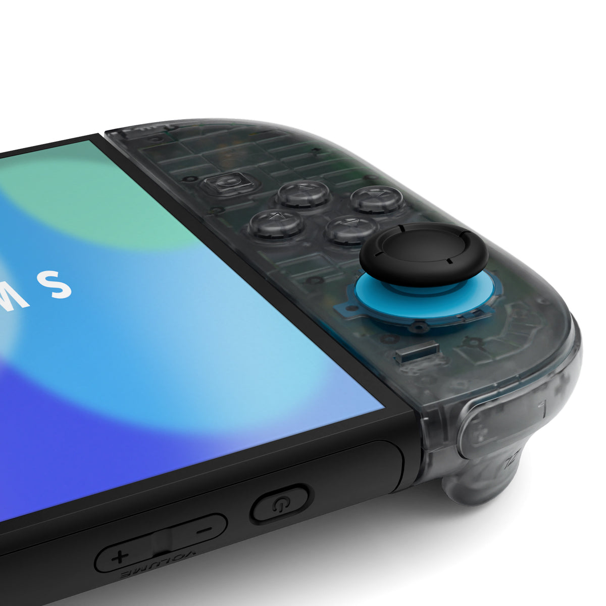 eXtremeRate DIY Replacement Full Set Shell Case with Buttons for Joycon 2 of Nintendo Switch 2 - Deluxe Version - Clear Slate Black