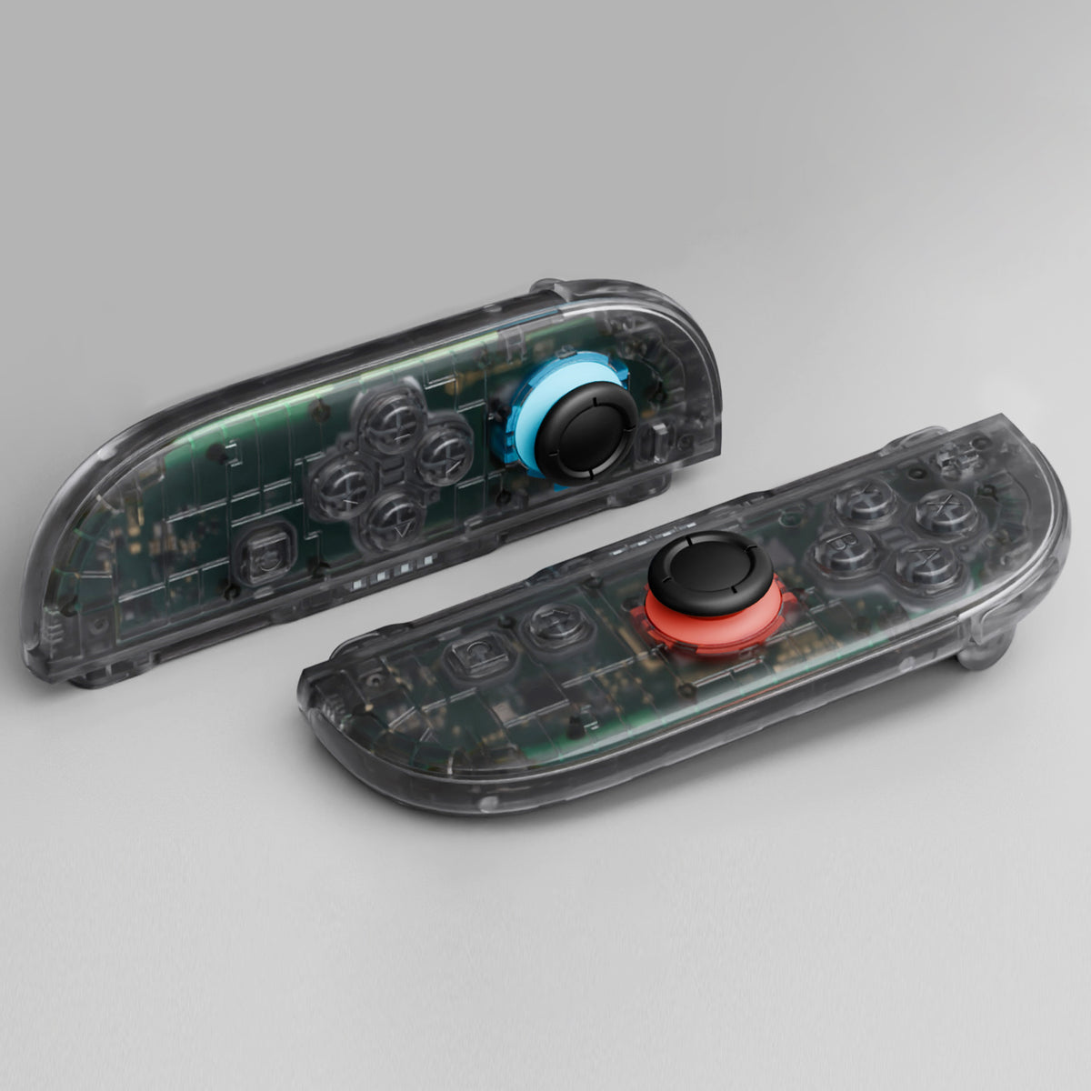 eXtremeRate DIY Replacement Full Set Shell Case with Buttons for Joycon 2 of Nintendo Switch 2 - Deluxe Version - Clear Slate Black
