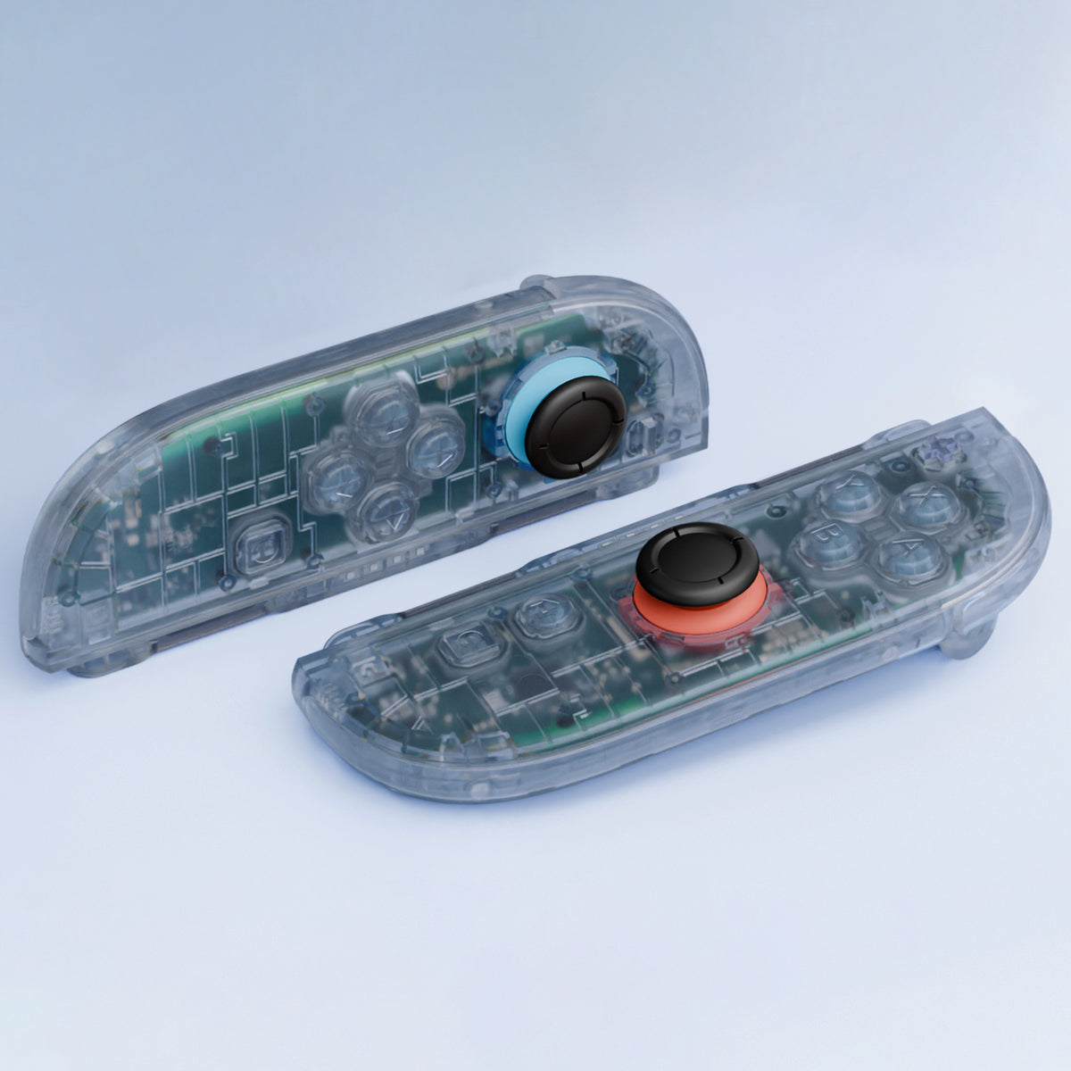 eXtremeRate DIY Replacement Full Set Shell Case with Buttons for Joycon 2 of Nintendo Switch 2 - Deluxe Version - Clear Glacier Blue