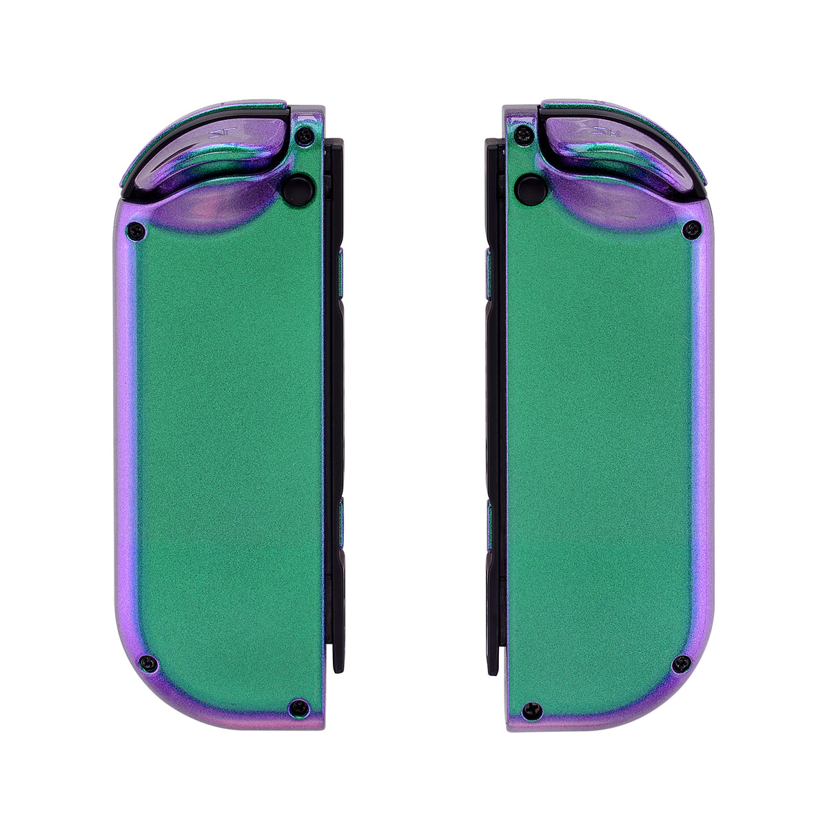 eXtremeRate Replacement Full Set Shell Case with Buttons for Joycon of NS Switch - Chameleon Green Purple