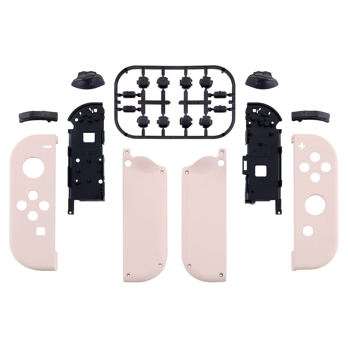 eXtremeRate Replacement Full Set Shell Case with Buttons for Joycon of NS Switch - Cherry Blossoms Pink