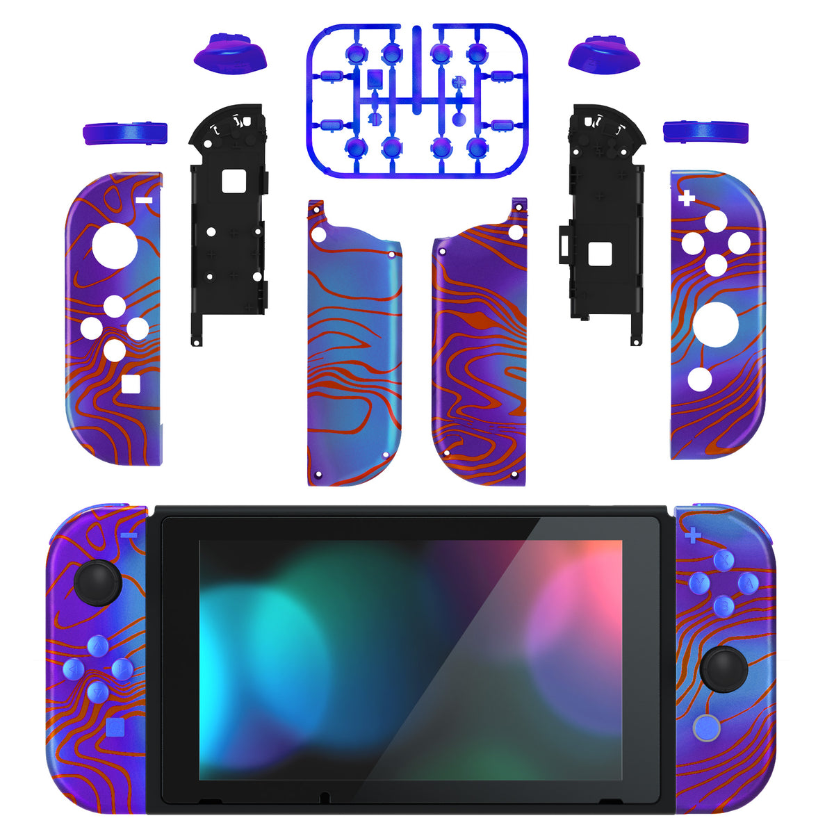 eXtremeRate Replacement Full Set Shell Case with Buttons for Joycon of NS Switch - Damascuscamo