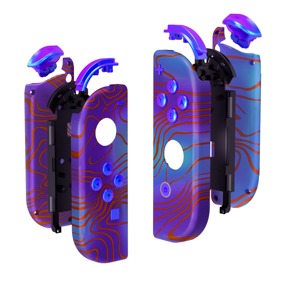 eXtremeRate Replacement Full Set Shell Case with Buttons for Joycon of NS Switch - Damascuscamo