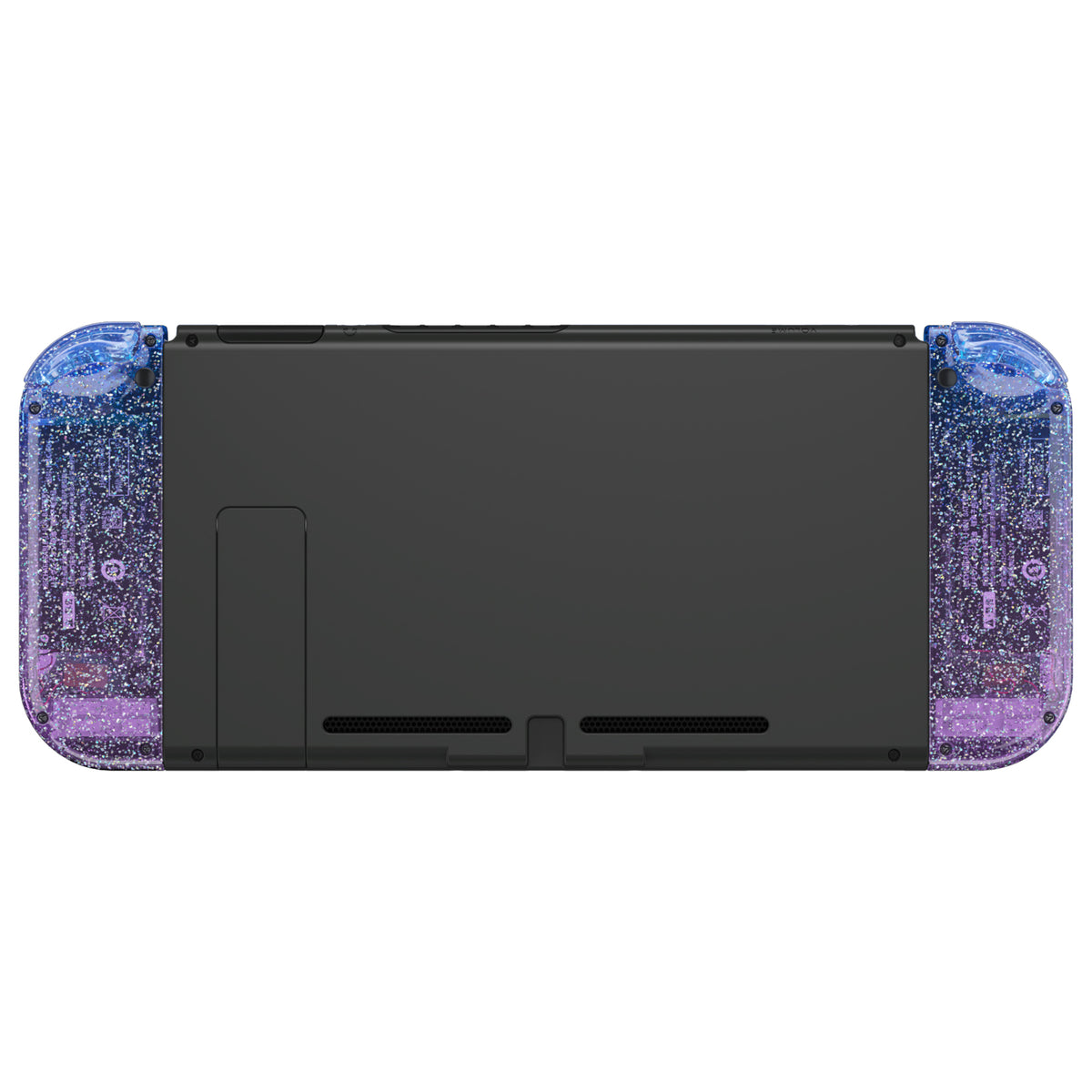 eXtremeRate Replacement Full Set Shell Case with Buttons for Joycon of NS Switch - Glitter Gradient Translucent Bluebell