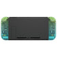 eXtremeRate Replacement Full Set Shell Case with Buttons for Joycon of NS Switch - Glitter Gradient Translucent Green Blue