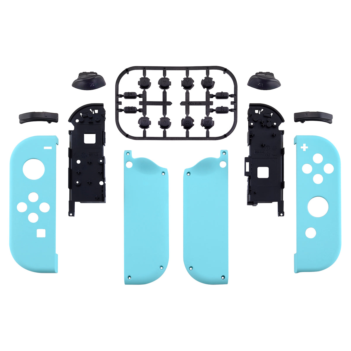 eXtremeRate Replacement Full Set Shell Case with Buttons for Joycon of NS Switch - Heaven Blue