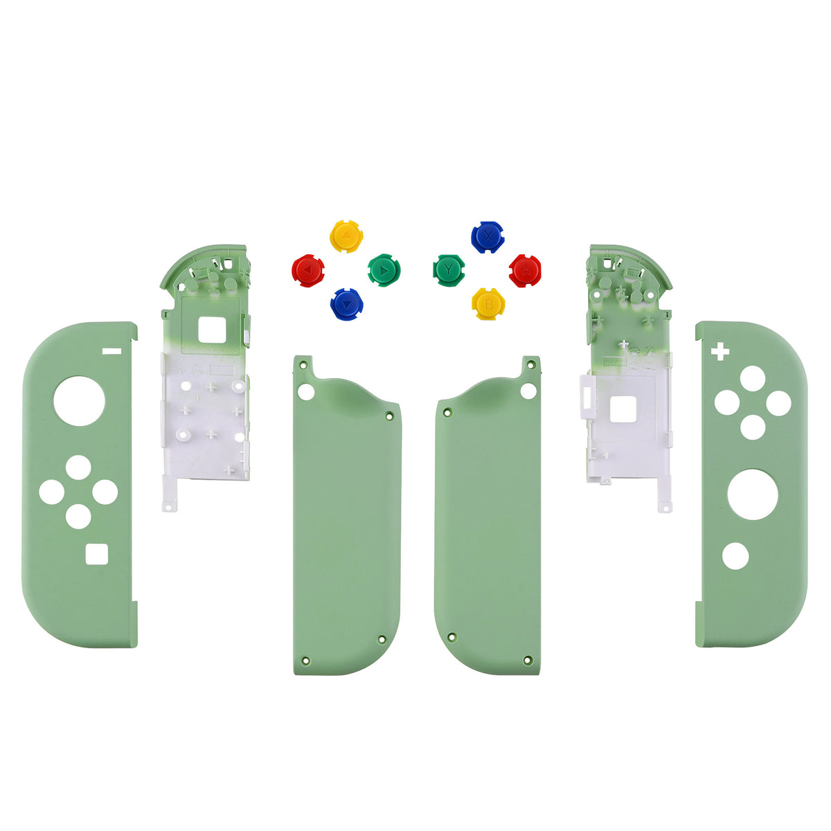 eXtremeRate Replacement Full Set Shell Case with Buttons for Joycon of NS Switch - Matcha Green