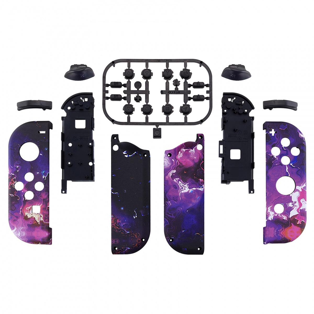 eXtremeRate Replacement Full Set Shell Case with Buttons for Joycon of NS Switch - Surreal Lava