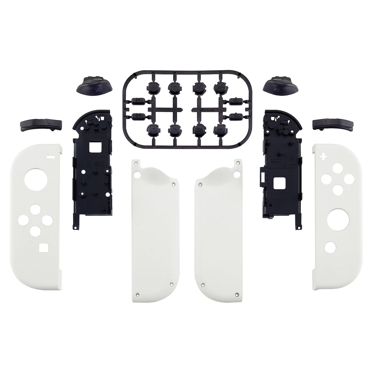 eXtremeRate Replacement Full Set Shell Case with Buttons for Joycon of NS Switch - White